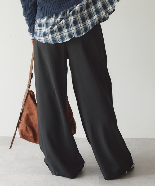 KUREN(クレン)の「紐ベルト付きタックワイドパンツ(その他パンツ・レディース・ブラック/ライトグレー/グレー/チャコールグレー・S/M)」の9枚目の写真