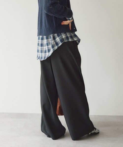 KUREN(クレン)の「紐ベルト付きタックワイドパンツ(その他パンツ・レディース・ブラック/ライトグレー/グレー/チャコールグレー・S/M)」の7枚目の写真