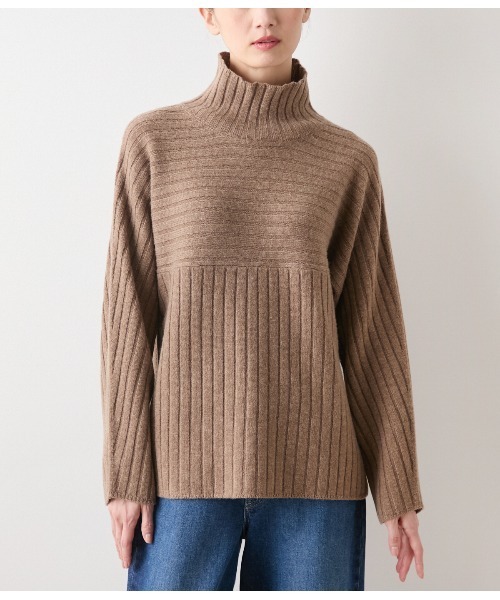 NEWYORKER(ニューヨーカー)の「ウールカシミヤ リブハイネックニットプルオーバー(ニット/セーター・レディース・イエロー/ブラウン/グリーン/サックスブルー・M/L)」の22枚目の写真
