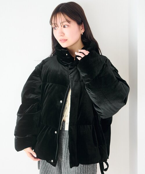 袖取り外し可】ベロアパディングブルゾン（ブルゾン）｜Kastane