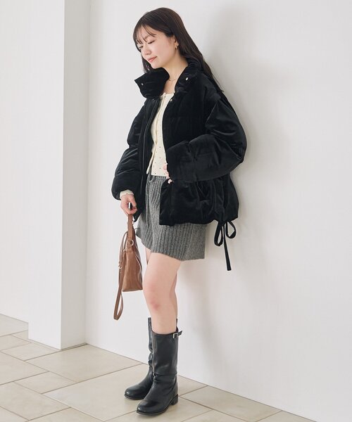 Kastane(カスタネ)の「【袖取り外し可/2WAY】ベロアパディングブルゾン(ブルゾン・レディース・ブラウン/ブラック/ブルー・FREE)」の9枚目の写真