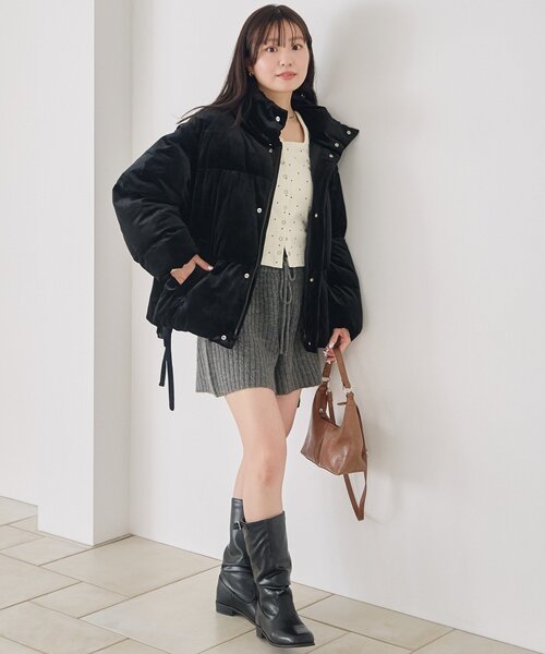 Kastane(カスタネ)の「【袖取り外し可/2WAY】ベロアパディングブルゾン(ブルゾン・レディース・ブラウン/ブラック/ブルー・FREE)」の10枚目の写真