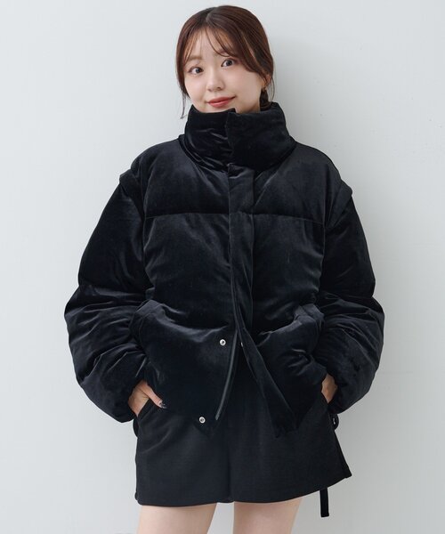 Kastane(カスタネ)の「【袖取り外し可/2WAY】ベロアパディングブルゾン(ブルゾン・レディース・ブラウン/ブラック/ブルー・FREE)」の12枚目の写真