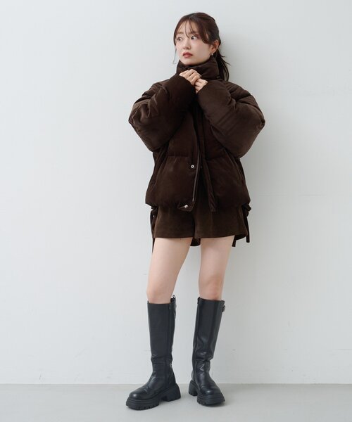 セール】【袖取り外し可/2WAY】ベロアパディングブルゾン（ブルゾン