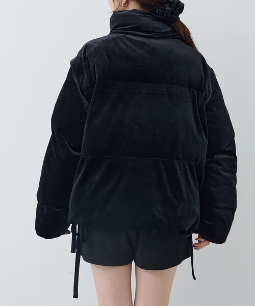 セール】【袖取り外し可/2WAY】ベロアパディングブルゾン（ブルゾン
