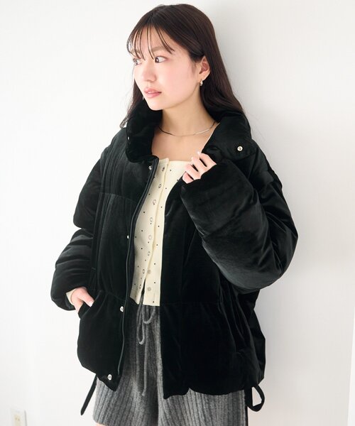 Kastane(カスタネ)の「【袖取り外し可/2WAY】ベロアパディングブルゾン(ブルゾン・レディース・ブラウン/ブラック/ブルー・FREE)」の5枚目の写真