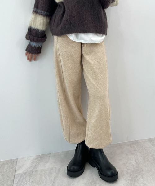 Futier land(フューティアランド)の「裾ドロストカーブスウェットパンツ(スウェットパンツ・レディース・オートミール/アイボリー/ブラック/グレー・MEDIUM)」の6枚目の写真