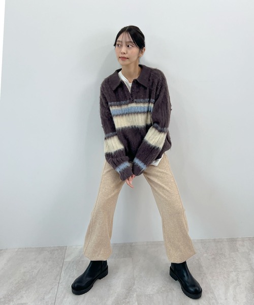 Futier land(フューティアランド)の「裾ドロストカーブスウェットパンツ(スウェットパンツ・レディース・オートミール/アイボリー/ブラック/グレー・MEDIUM)」の8枚目の写真