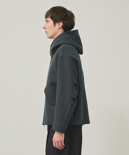 STUDIOUS（ステュディオス）の「【STUDIOUS】S140ウールメルトンショートモッズ（モッズコート・メンズ・ダークグリーン/ブラック・1/2）」の5枚目の写真