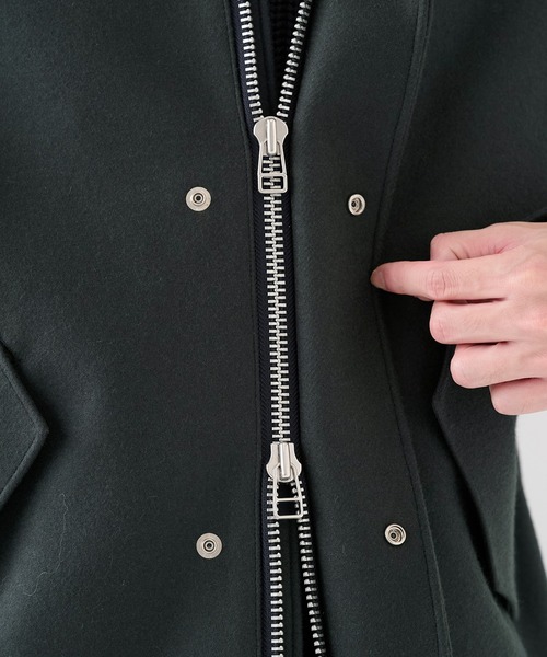 STUDIOUS（ステュディオス）の「【STUDIOUS】S140ウールメルトンショートモッズ（モッズコート・メンズ・ダークグリーン/ブラック・1/2）」の12枚目の写真