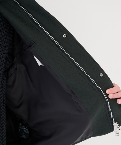 STUDIOUS（ステュディオス）の「【STUDIOUS】S140ウールメルトンショートモッズ（モッズコート・メンズ・ダークグリーン/ブラック・1/2）」の13枚目の写真