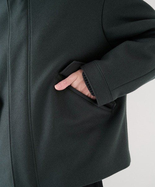 STUDIOUS（ステュディオス）の「【STUDIOUS】S140ウールメルトンショートモッズ（モッズコート・メンズ・ダークグリーン/ブラック・1/2）」の15枚目の写真