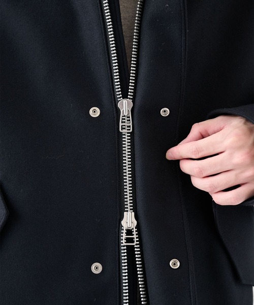 STUDIOUS（ステュディオス）の「【STUDIOUS】S140ウールメルトンショートモッズ（モッズコート・メンズ・ダークグリーン/ブラック・1/2）」の9枚目の写真