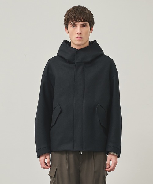 STUDIOUS（ステュディオス）の「【STUDIOUS】S140ウールメルトンショートモッズ（モッズコート・メンズ・ダークグリーン/ブラック・1/2）」の17枚目の写真