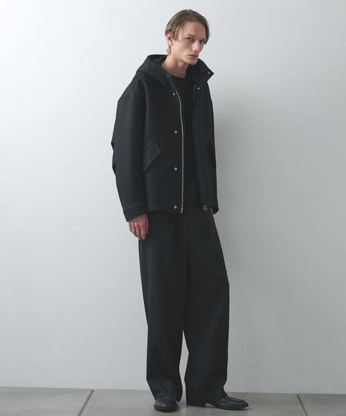 STUDIOUS（ステュディオス）の「【STUDIOUS】S140ウールメルトンショートモッズ（モッズコート・メンズ・ダークグリーン/ブラック・1/2）」の21枚目の写真