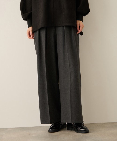 ketty(ケティ)の「ウールライクストレッチ2タックパンツ≪手洗い可能≫(その他パンツ・レディース・ダークネイビー/ダークグレー・M)」の2枚目の写真