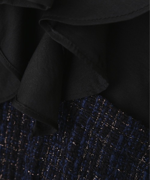 JILL by JILL STUART(ジルバイジルスチュアート)の「◇ ブラウスドッキングツィードワンピース(ワンピース・レディース・ネイビー/ホワイト・SMALL/MEDIUM)」の7枚目の写真