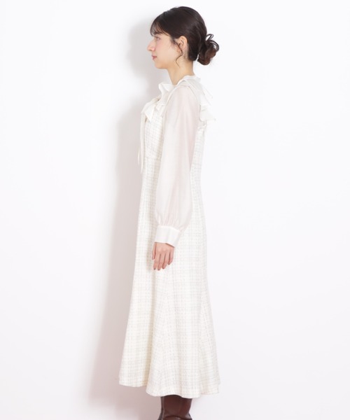 JILL by JILL STUART(ジルバイジルスチュアート)の「◇ ブラウスドッキングツィードワンピース(ワンピース・レディース・ネイビー/ホワイト・SMALL/MEDIUM)」の22枚目の写真