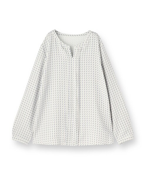 INDIVI（インディヴィ）の「【洗える／透けにくい】ジオメ柄プリントブラウス（シャツ/ブラウス・レディース・サックスブルー系/ベージュ系その他4/ホワイト/ネイビー・38/36/19/15 /40/13/05）」の22枚目の写真