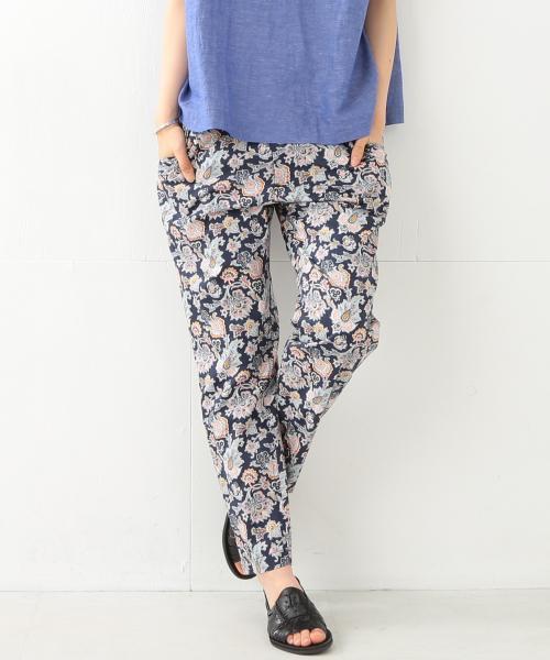 リバティプリントイージーテーパードパンツ　アトリエエマウ　新品 atelier -emau イージーパンツ atelier -emau イージーパンツ リバティ