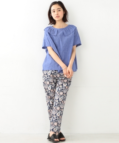 BEAMS BOY（ビームスボーイ）の「BEAMS BOY / リバティ スラックス イージーパンツ（その他パンツ・レディース・チャコールグレー/ネイビー・ONE SIZE）」の4枚目の写真