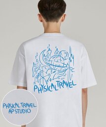 ホワイトフィジカルトラベルラウンドネック15番手コットン半袖Tシャツ_ホワイト