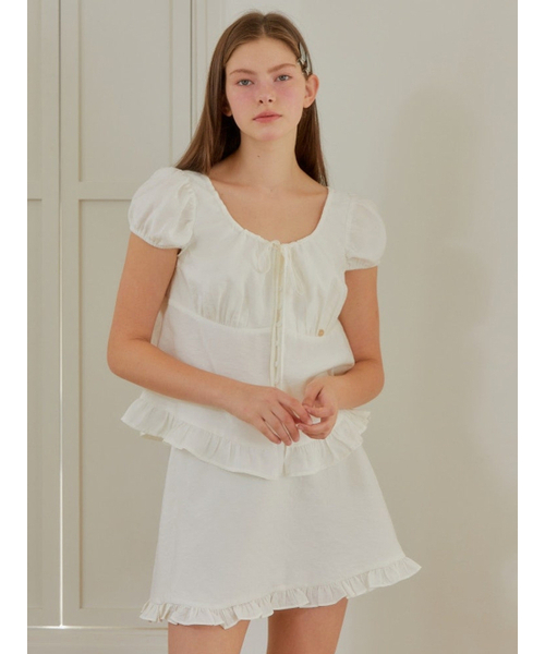 ANOETIC(アノエティック)の「VOLUME SLEEVE RIBBON BLOUSE_WHITE(シャツ/ブラウス・レディース・ホワイト・FREE)」の3枚目の写真