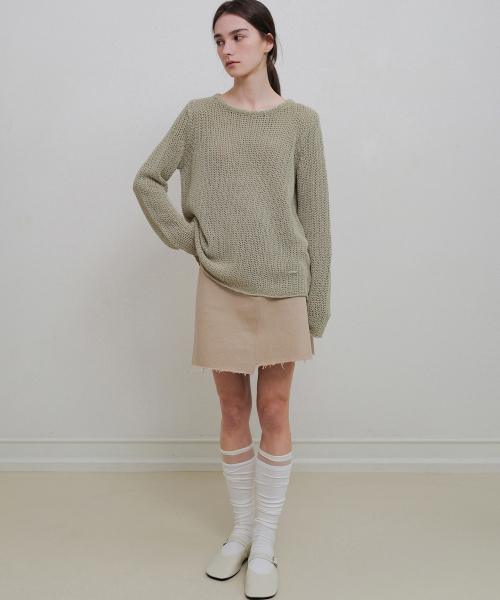 ANDNEEDS(アンドニーズ)の「Cotton twill mini skirt (beige)(スカート・レディース・その他・SMALL/MEDIUM)」の2枚目の写真