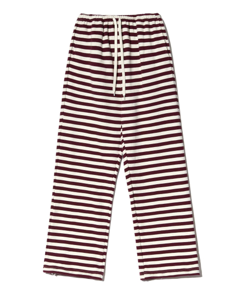PIECEMAKER(ピースメーカー)の「SOFT STRIPE SWEAT PANTS (BURGUNDY)(その他パンツ・レディース・その他・MEDIUM/LARGE)」の1枚目の写真