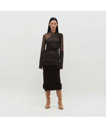 Layered Long Sleeve Dress _ BROWN