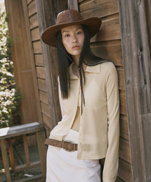 MESH COLLAR BUTTON TOP BUTTER