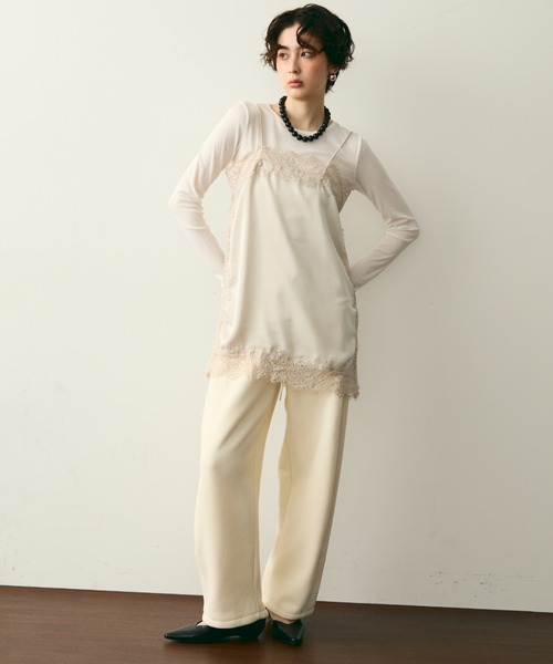 ケミカルレースサテンキャミソール（キャミソール）｜Trish