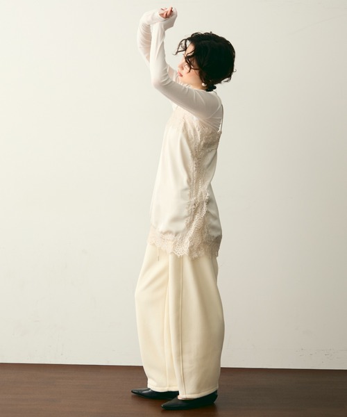 ケミカルレースサテンキャミソール（キャミソール）｜Trish