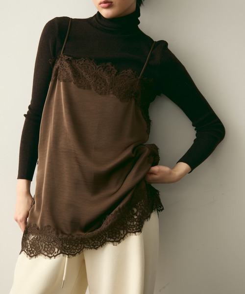 ケミカルレースサテンキャミソール（キャミソール）｜Trish