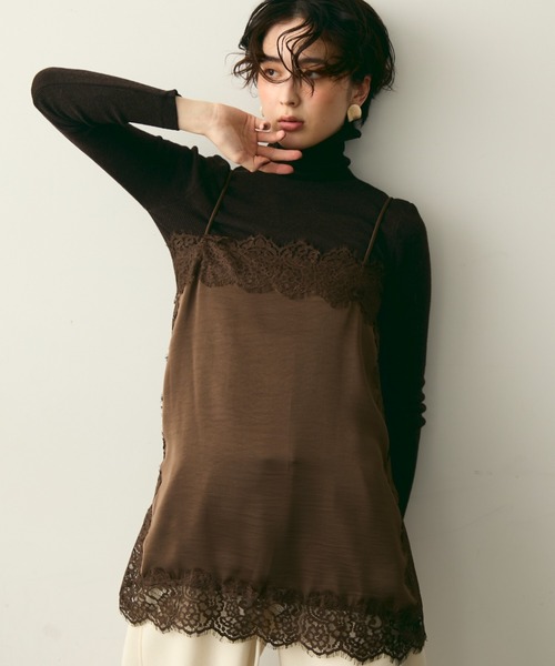 ケミカルレースサテンキャミソール（キャミソール）｜Trish