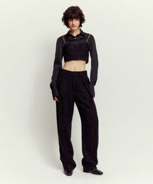 LIE MEQUE（リメーク）の「ツイードワンタックパンツブラック（スラックス）」