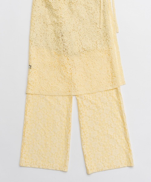 【2026SPRING PRE-ORDER】Side Gathered Wrap Lace Skirt Pants/サイドギャザーラップレーススカートパンツ