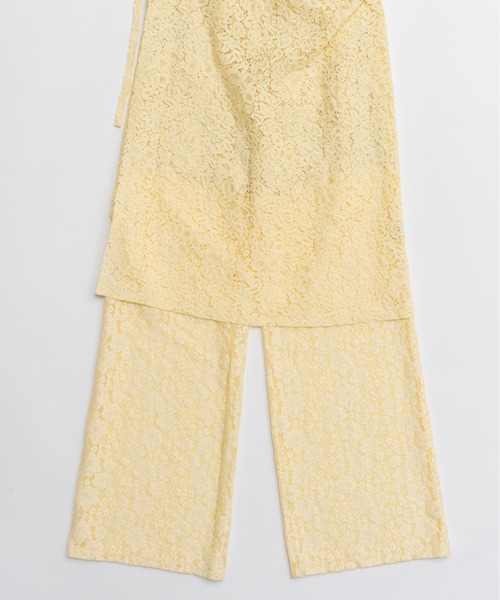 【2026SPRING PRE-ORDER】Side Gathered Wrap Lace Skirt Pants/サイドギャザーラップレーススカートパンツ
