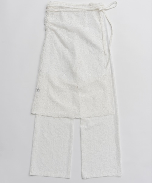 【2026SPRING PRE-ORDER】Side Gathered Wrap Lace Skirt Pants/サイドギャザーラップレーススカートパンツ