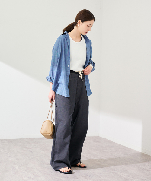 PAYDAY（ペイデイ）の「PAYDAY/ペイデイ 別注レイヤードヒッコリーパンツ（その他パンツ・レディース・ブルー/スミクロ・36/38）」の4枚目の写真