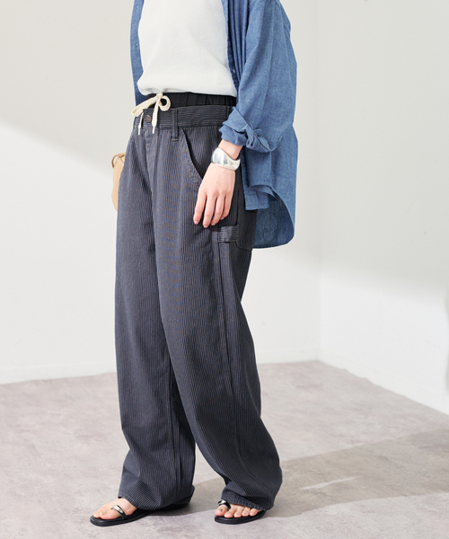 PAYDAY（ペイデイ）の「PAYDAY/ペイデイ 別注レイヤードヒッコリーパンツ（その他パンツ・レディース・ブルー/スミクロ・36/38）」の6枚目の写真