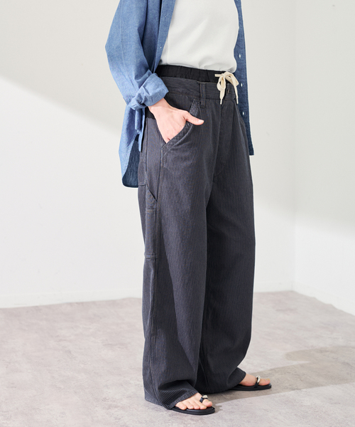 PAYDAY（ペイデイ）の「PAYDAY/ペイデイ 別注レイヤードヒッコリーパンツ（その他パンツ・レディース・ブルー/スミクロ・36/38）」の7枚目の写真