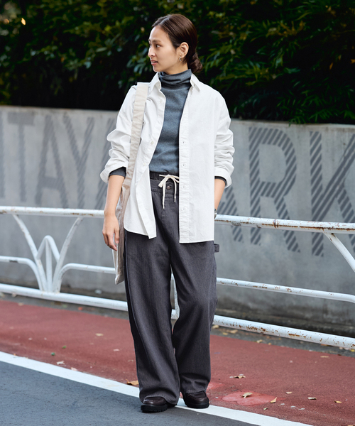 PAYDAY（ペイデイ）の「PAYDAY/ペイデイ 別注レイヤードヒッコリーパンツ（その他パンツ・レディース・ブルー/スミクロ・36/38）」の8枚目の写真