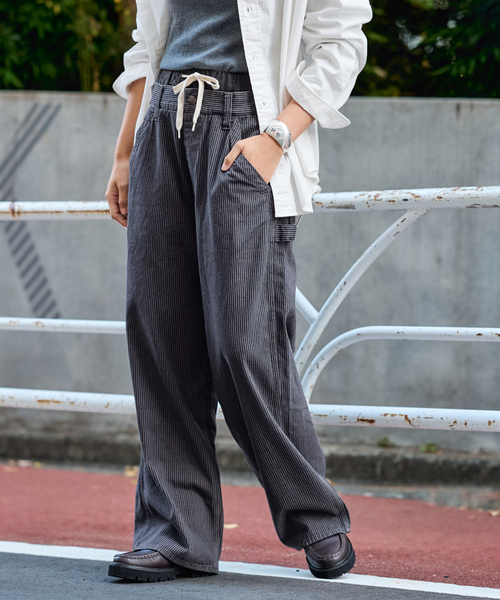 PAYDAY（ペイデイ）の「PAYDAY/ペイデイ 別注レイヤードヒッコリーパンツ（その他パンツ・レディース・ブルー/スミクロ・36/38）」の13枚目の写真