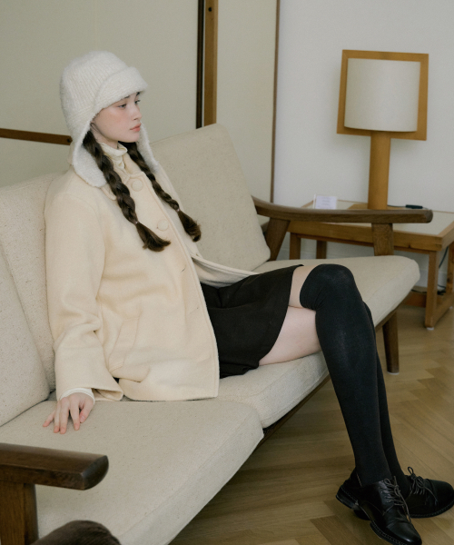 REORG(リオルグ)の「EOT FLUFFY SINGLE WOOL HALF COAT CREAM BUTTER(チェスターコート・レディース・その他・SMALL/MEDIUM)」の3枚目の写真