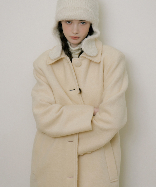 REORG(リオルグ)の「EOT FLUFFY SINGLE WOOL HALF COAT CREAM BUTTER(チェスターコート・レディース・その他・SMALL/MEDIUM)」の4枚目の写真