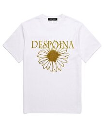 グリッターフラワー半袖Tシャツ (DPTS002) ホワイト/ゴールド