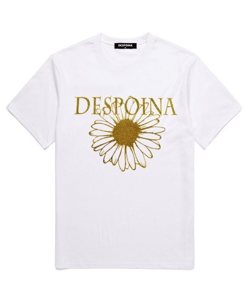 OUSE(オウズ)の「グリッターフラワー半袖Tシャツ (DPTS002) ホワイト/ゴールド(Tシャツ/カットソー・レディース・その他・SMALL/MEDIUM/LARGE/X-LARGE/XX-LARGE)」の1枚目の写真
