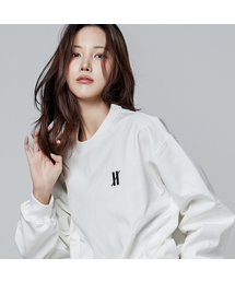 OVERTIA（オーバーシャ）の「Functional fleece warm-up oversized man-to-man white (women)（スウェット）」