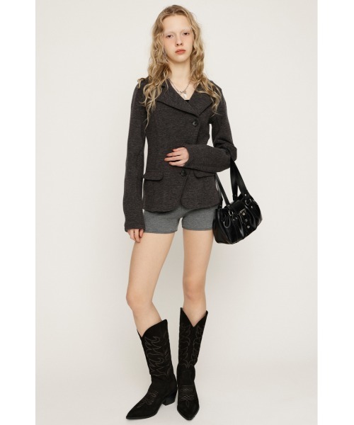 SLY（スライ）の「HG KNIT S/PT ハイゲージニットショートパンツ 冬服 春服（スラックス・レディース・杢グレー/ブラック系その他2・FREE）」の5枚目の写真